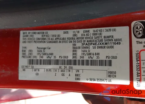 2019 Ford Fiesta Se from USA, damaged, VIN 3FADP4EJXKM111649